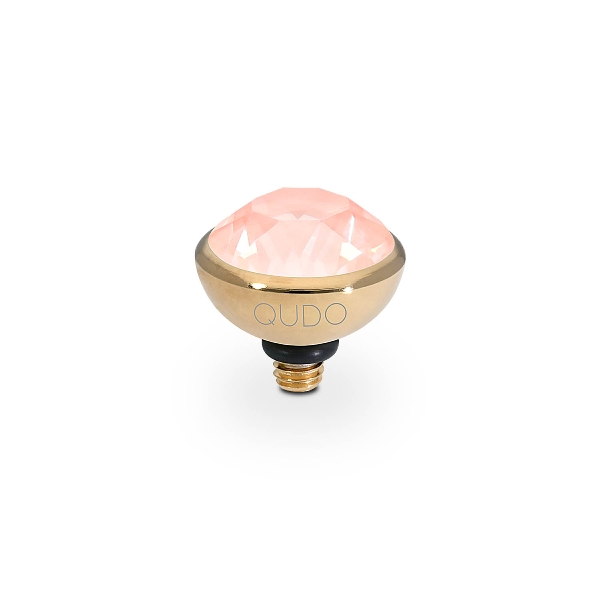 Qudo Gold Topper Bottone 10mm - Crystal Flamingo Ignite