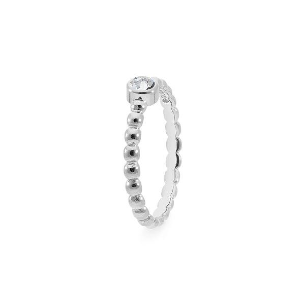 Qudo Silver Ring Matino Deluxe Crystal - Size 62