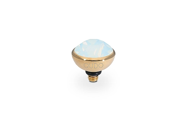 Qudo Gold Topper Bottone 10mm - White Opal