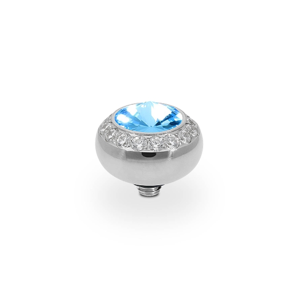 Qudo Silver Topper Tondo Deluxe 10mm - Aquamarine