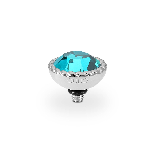 Qudo SIlver Topper Bocconi 11mm - Blue Zircon