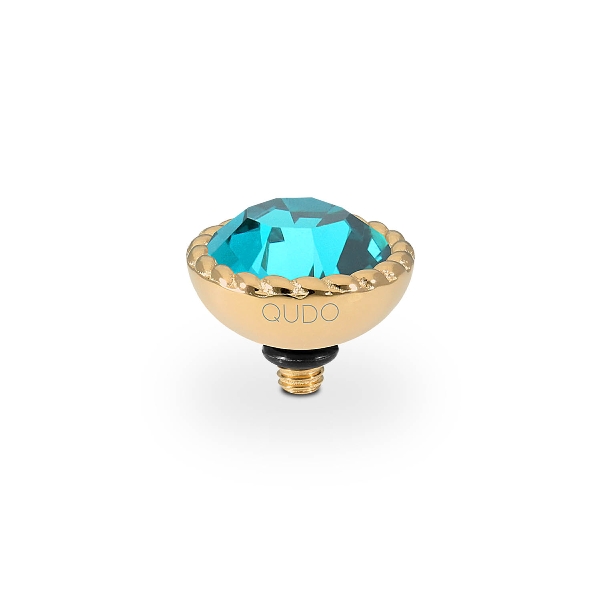 Qudo Gold Topper Bocconi 11mm - Blue Zircon