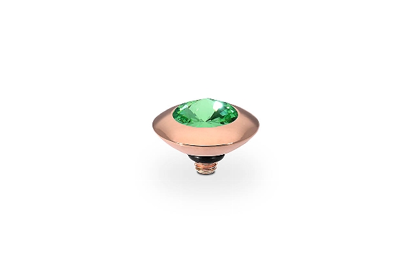 Qudo Rose Gold Topper Tondo 11mm - Peridot