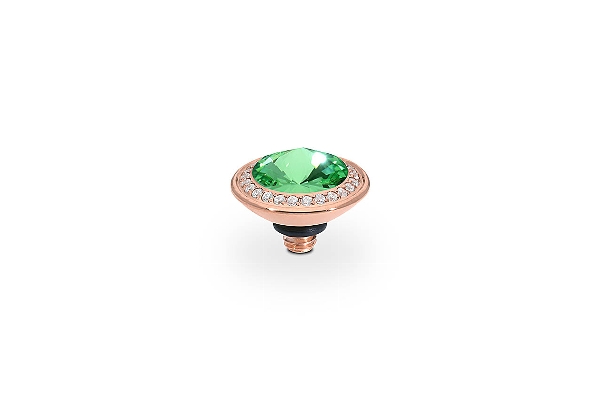 Qudo Rose Gold Topper Tondo Deluxe 9mm - Peridot