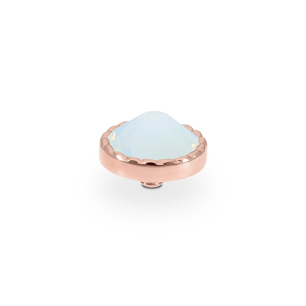 Qudo Rose Gold Topper Bocconi Flat 9mm - White Opal