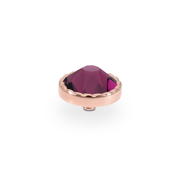 Qudo Rose Gold Topper Bocconi Flat 9mm - Amethyst