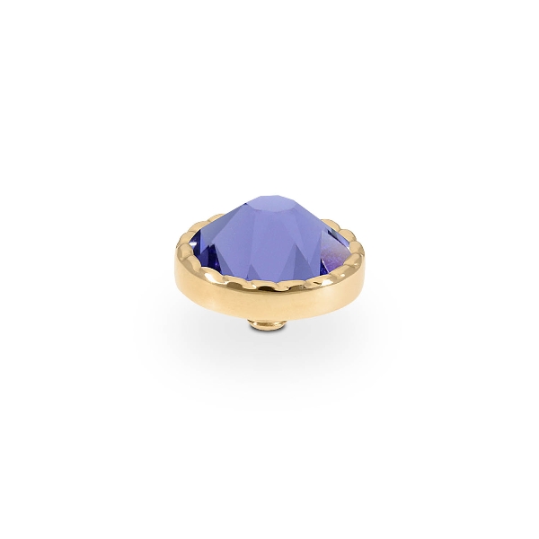 Qudo Gold Topper Bocconi Flat 9mm - Tanzanite