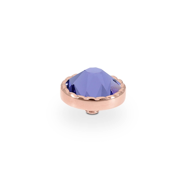 Qudo Rose Gold Topper Bocconi Flat 9mm - Tanzanite