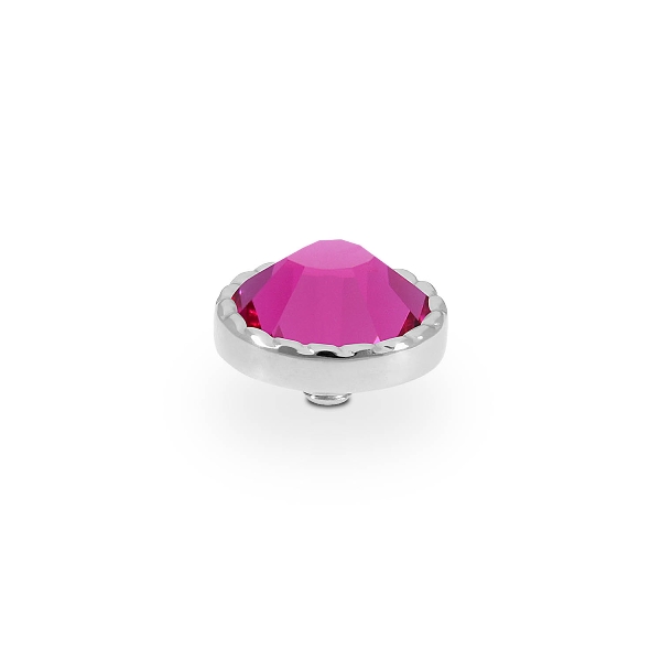 Qudo Silver Topper Bocconi Flat 9mm - Fuchsia