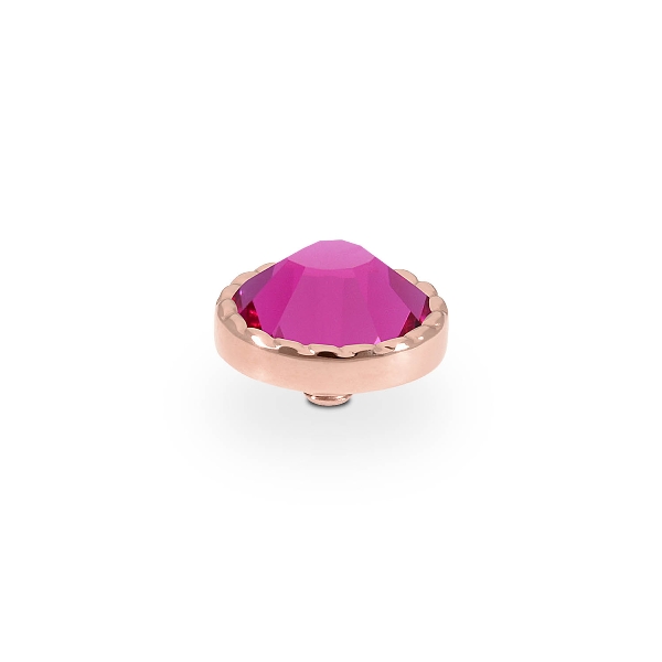 Qudo Rose Gold Topper Bocconi Flat 9mm - Fuchsia