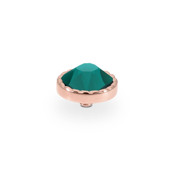 Qudo Rose Gold Topper Bocconi Flat 9mm - Emerald