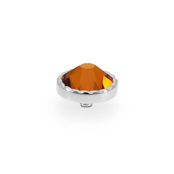 Qudo Silver Topper Bocconi Flat 9mm - Light Amber