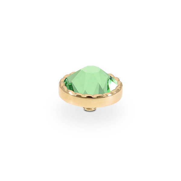 Qudo Gold Topper Bocconi Flat 9mm - Peridot