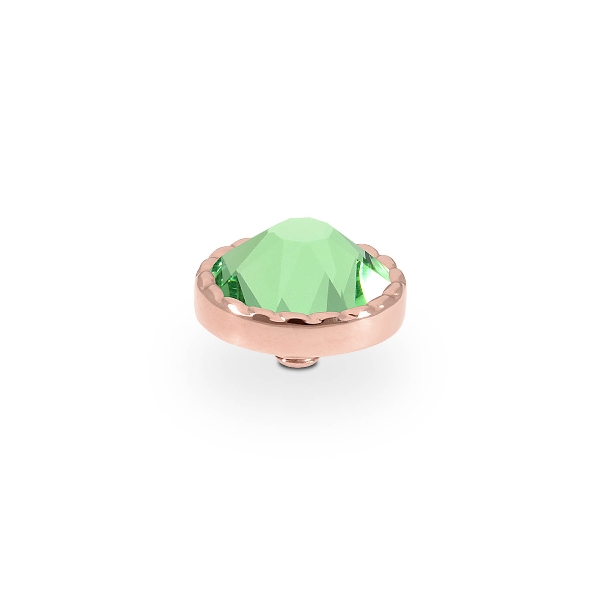 Qudo Rose Gold Topper Bocconi Flat 9mm - Peridot