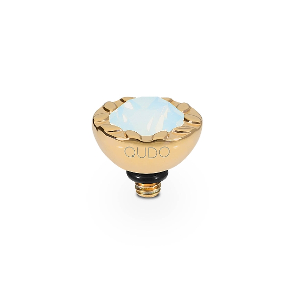 Qudo Gold Topper Melara 10mm - White Opal
