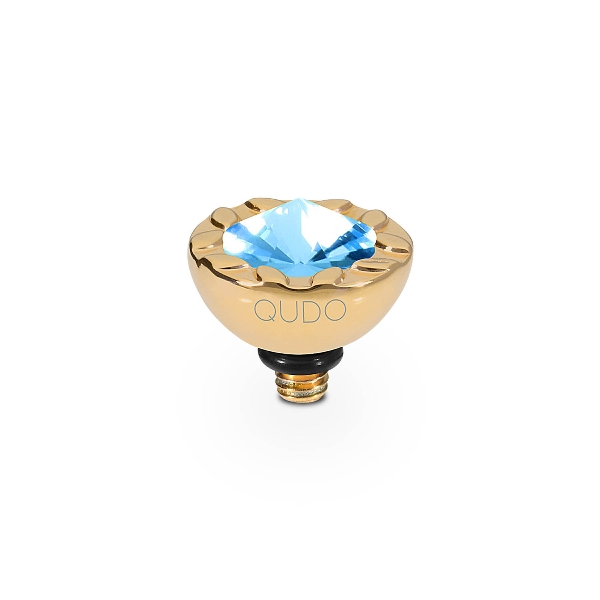 Qudo Gold Topper Melara 10mm - Aquamarine
