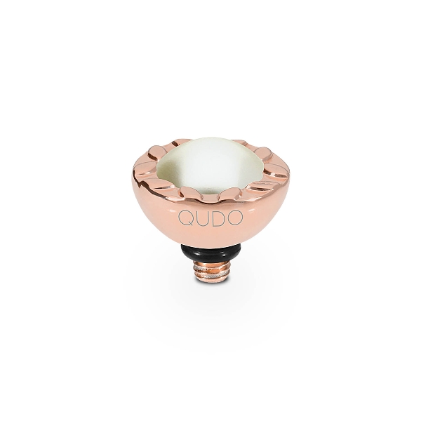 Qudo Rose Gold Topper Melara 10mm - Cream Pearl