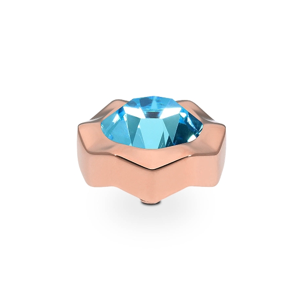 Qudo Rose Gold Topper Nemoli 13mm - Aquamarine