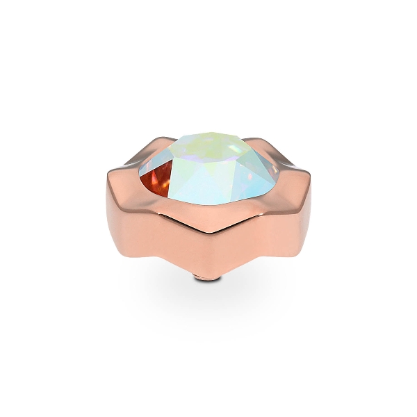 Qudo Rose Gold Topper Nemoli 13mm - Crystal Aurora Boreale