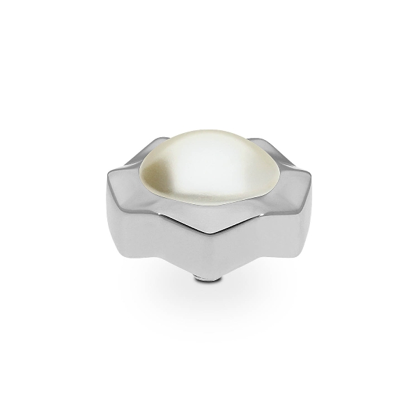 Qudo Silver Topper Nemoli 13mm - Cream Pearl