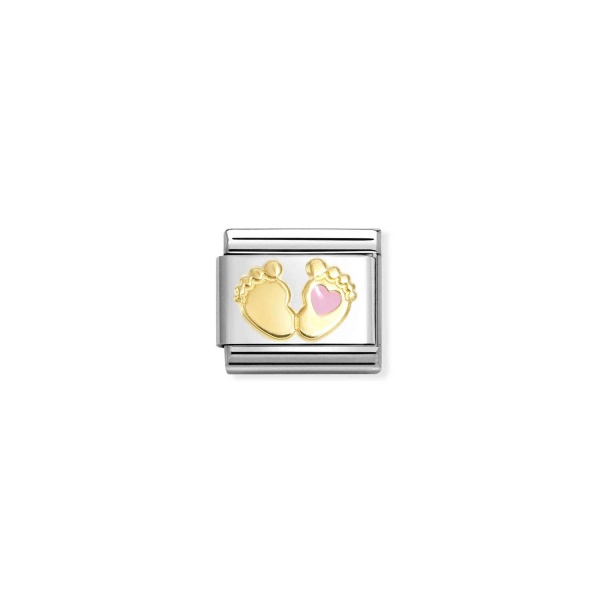 Nomination Gold Pink Baby Feet Composable Charm