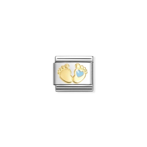 Nomination Gold Blue Baby Feet Composable Charm