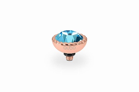 Qudo Rose Gold Topper Bocconi 11mm - Aquamarine