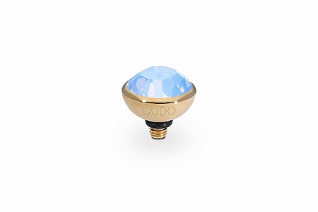 Qudo Gold Topper Bottone 10mm - Light Sapphire Opal