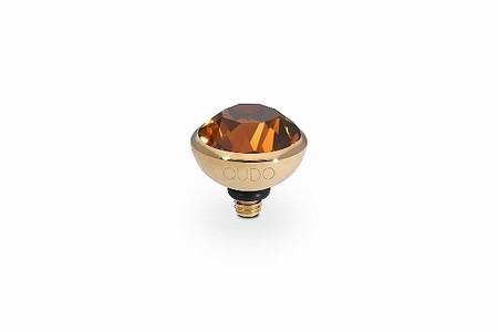 Qudo Gold Topper Bottone 10mm - Smoked Topaz