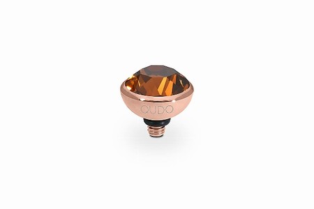 Qudo Rose Gold Topper Bottone 10mm - Smoked Topaz