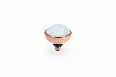 Qudo Rose Gold Topper Bottone 10mm - White Opal