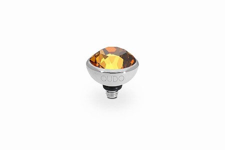 Qudo Silver Topper Bottone 10mm - Light Amber
