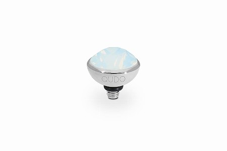 Qudo Silver Topper Bottone 10mm - White Opal