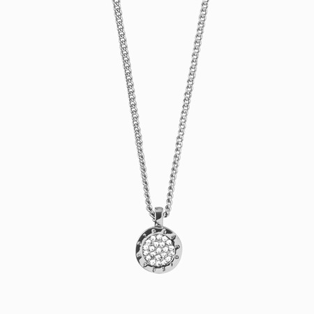 Dyrberg Kern Sagitta Silver Necklace - Crystal - McCloys Jewellery