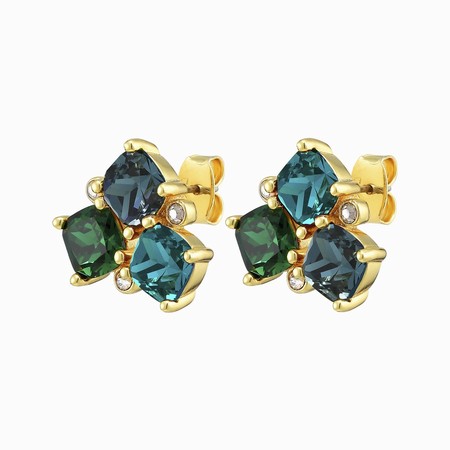 Dyrberg Kern Viena Gold Earrings - Green