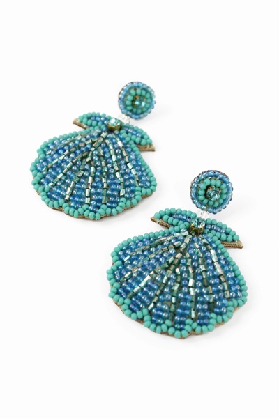 My Doris Blue Shell Drop Earrings