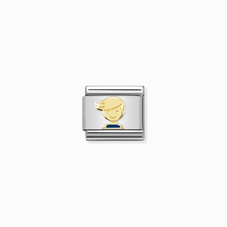 Nomination Gold Light Blue Boy Composable Charm