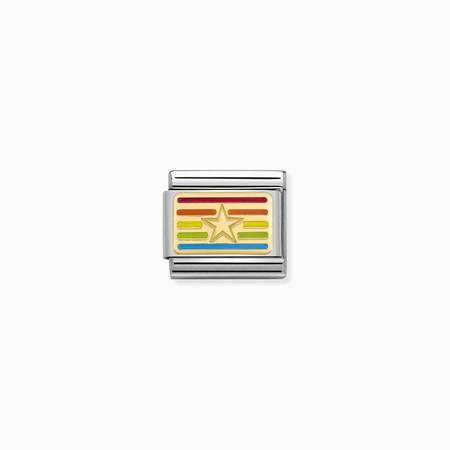 Nomination Gold Rainbow Star Flag Composable Charm