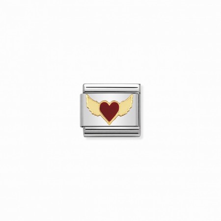 Nomination Gold Red Flying Heart Composable Charm