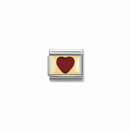 Nomination Gold Red Heart Plate Composable Charm