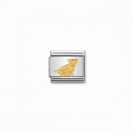 Nomination Gold Sitting Dog Composable Charm