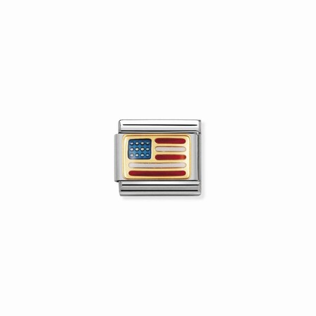 Nomination Gold USA Flag Composable Charm