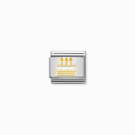 Nomination Gold White Birthday Cake Composable Charm