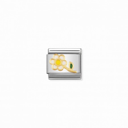 Nomination Gold White and Yellow Flower Enamel Composable Charm