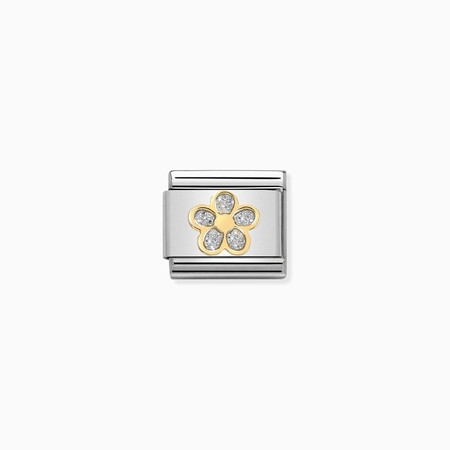 Nomination Gold Silver Glitter Flower Composable Charm