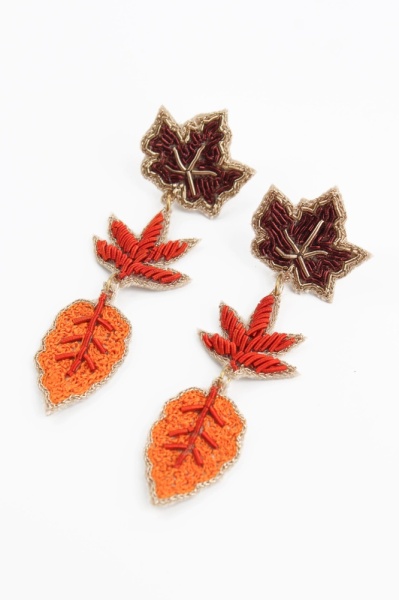 My Doris Autumn Leaf Triple Earrings