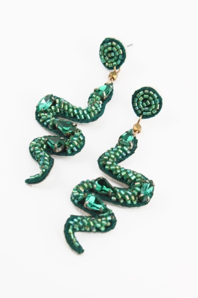 My Doris Green Snake Earrings