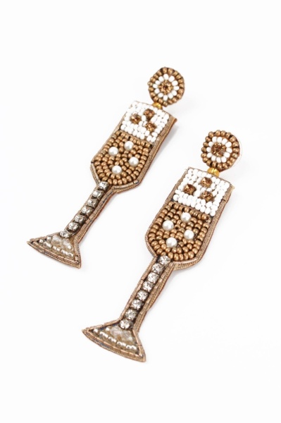 My Doris Gold Champagne Drop Earrings