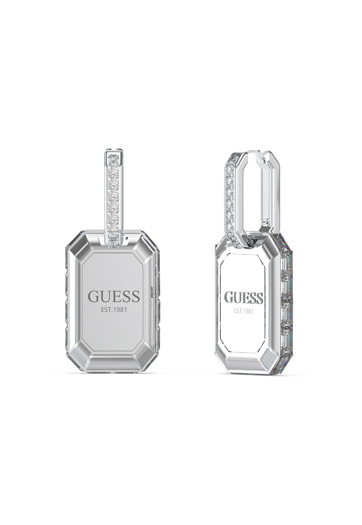 Guess Hashtag Guess Silver Drop Earrings - UBE04258RH