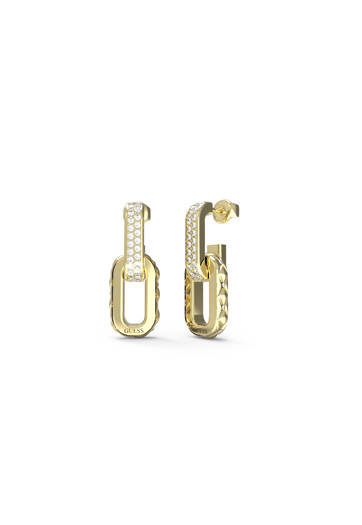 Guess Gold & Crystal Stylish Guess Drop Earrings - UBE04582YG